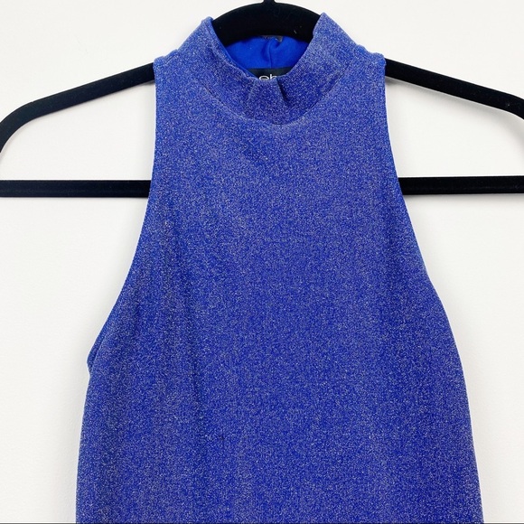 BEBE‎ Blue Turtleneck Sleeveless Racerback Dress PS - Picture 3 of 13